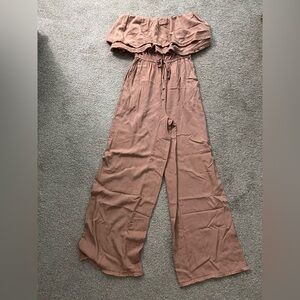 Pink Lily blush strapless jumpsuit